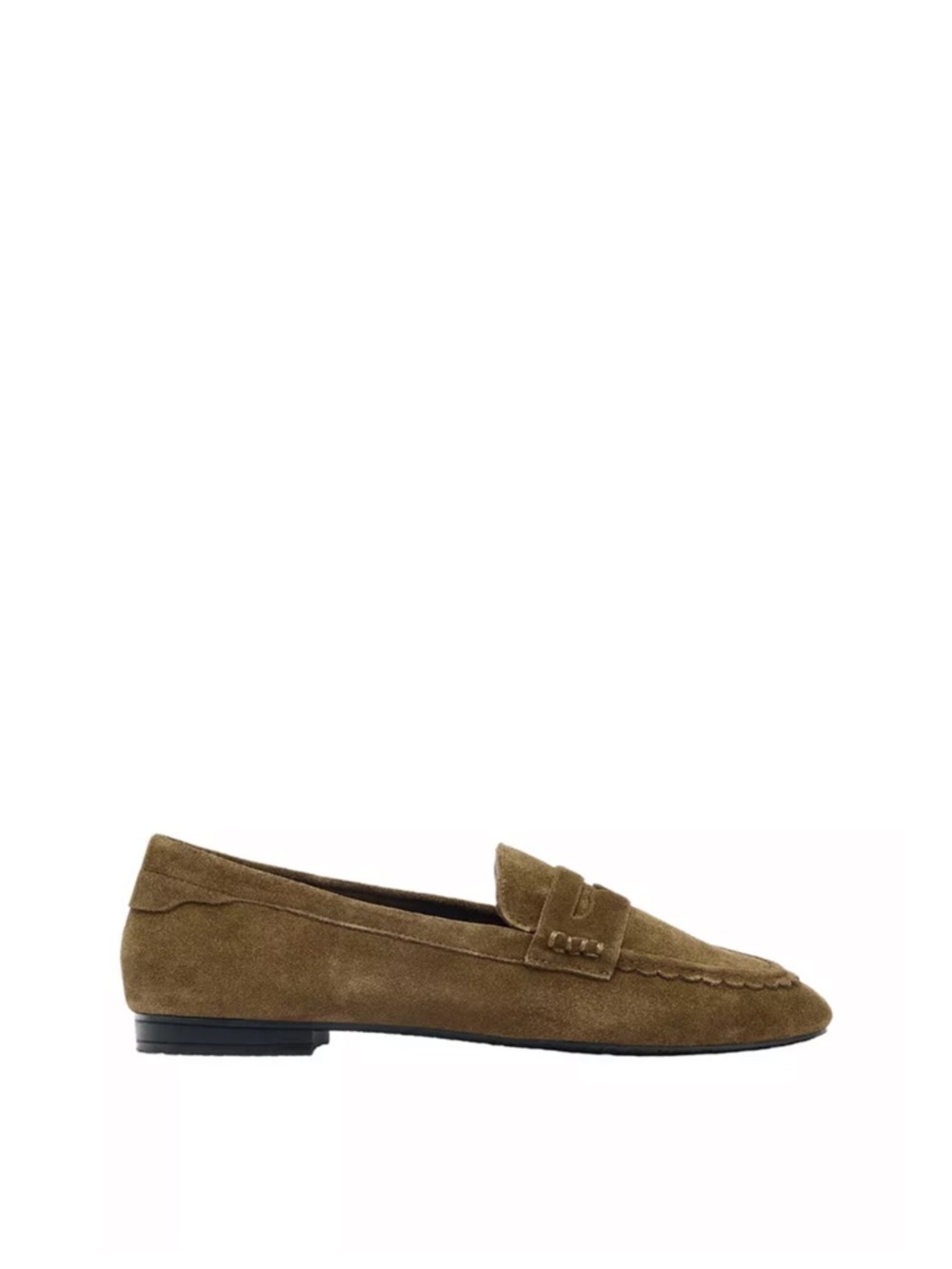 Zara stitched split suede loafers